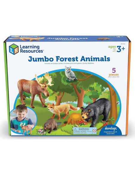 Conjunto de Animales del Bosque Jumbo Recursos de Aprendizaje - 5 Piezas