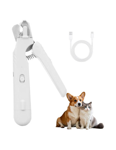 Cortador y Lima de Uñas 2-en-1 MUZMDNI con Luz LED Blanco