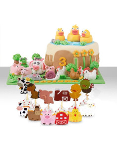48 Fundas y Decoraciones de Cupcakes Animales de Granja 2