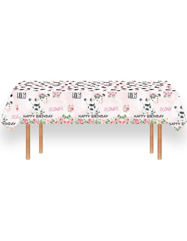 Mantel de Fiesta Holy Cow 3 Piezas 220 x 130 cm Rosa