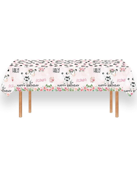 Mantel de Fiesta Holy Cow 3 Piezas 220 x 130 cm Rosa