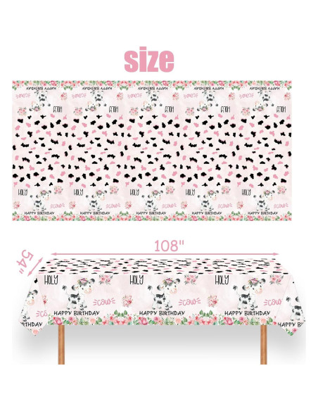 Mantel de Fiesta Holy Cow 3 Piezas 220 x 130 cm Rosa