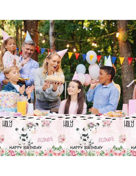 Mantel de Fiesta Holy Cow 3 Piezas 220 x 130 cm Rosa