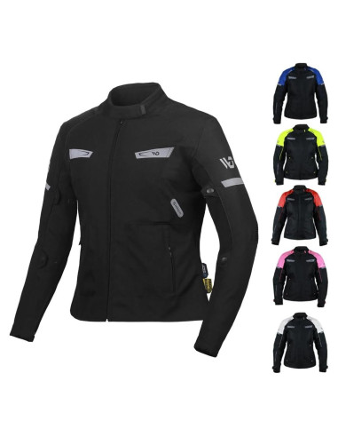 Chaqueta de Moto WD Vegas Lady Impermeable Ajustable Negro X-Pequeño
