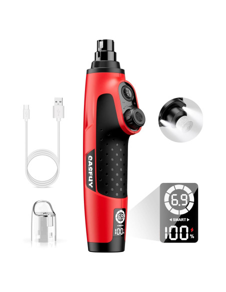 Cortador de Uñas Eléctrico Casfuy N90 con 6 Velocidades y LED
