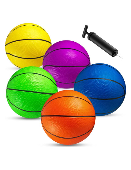 Juego de Mini Baloncesto Bedwina - 5 Balones 15 cm con Bomba