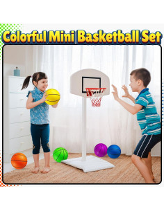 Juego de Mini Baloncesto Bedwina - 5 Balones 15 cm con Bomba 2
