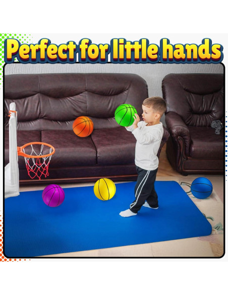 Juego de Mini Baloncesto Bedwina - 5 Balones 15 cm con Bomba