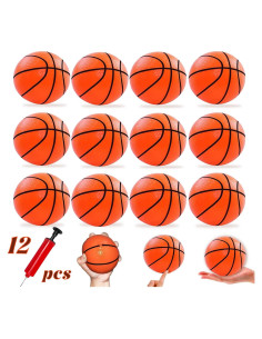 Hymaz Mini Balones de Baloncesto 4" - Paquete de 12 con Bomba