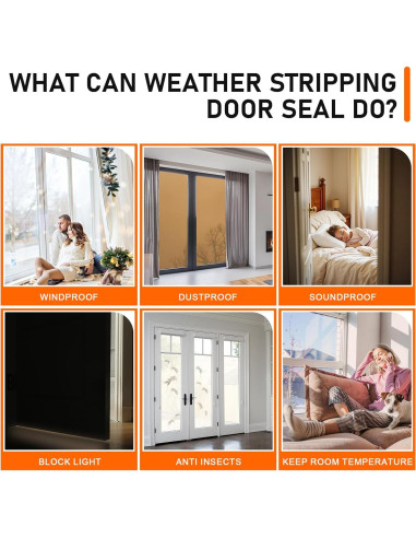 Sellador de Puerta Autoadhesivo Ormein 7m Silicona Negro 1cm