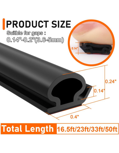 Sellador de Puerta Autoadhesivo Ormein 7m Silicona Negro 1cm