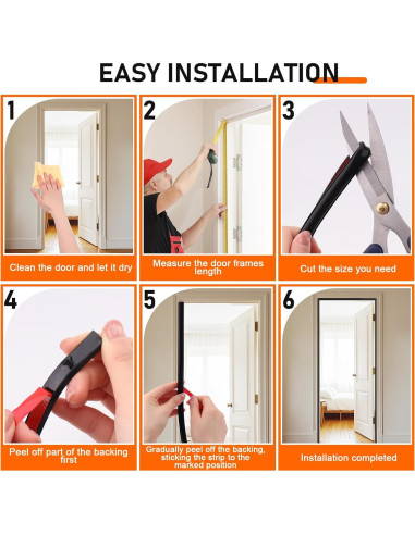 Sellador de Puerta Autoadhesivo Ormein 7m Silicona Negro 1cm