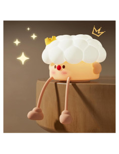 Luz Nocturna de Silicona Coutundy Blanca Táctil 3 Brillos 7 Colores