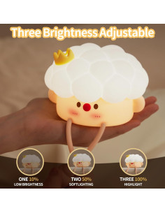 Luz Nocturna de Silicona Coutundy Blanca Táctil 3 Brillos 7 Colores 2