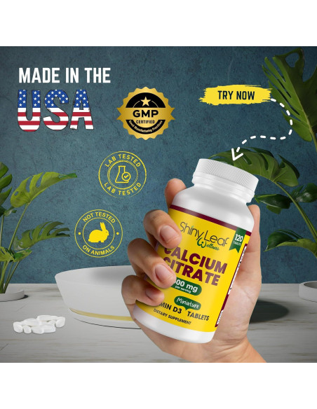 Tabletas de Calcio Shiny Leaf 600 mg con Vitamina D3 - 120 Ct Tabletas de Calcio Shiny Leaf 600 mg con Vitamina D3 - 120 Ct