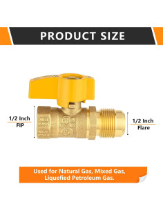 Válvula de Bola de Gas HeSun 1/2" FIP x 1/2" OD - Alta Calidad 2