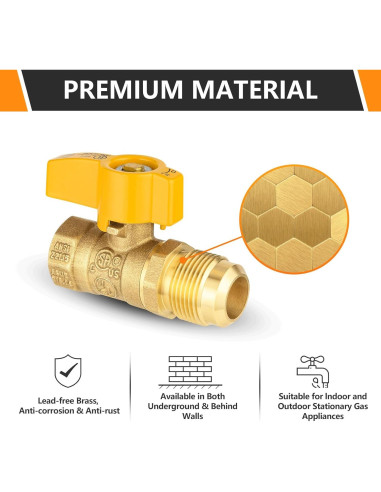 Válvula de Bola de Gas HeSun 1/2" FIP x 1/2" OD - Alta Calidad