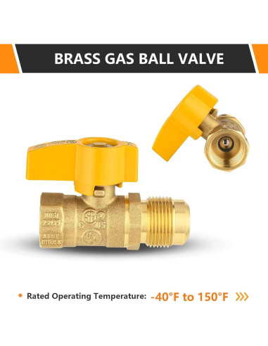 Válvula de Bola de Gas HeSun 1/2" FIP x 1/2" OD - Alta Calidad