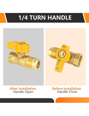 Válvula de Bola de Gas HeSun 1/2" FIP x 1/2" OD - Alta Calidad
