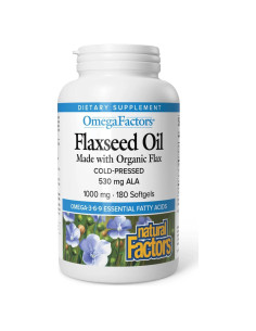 Aceite de Semilla de Lino Factores Naturales 180 Gelatinas