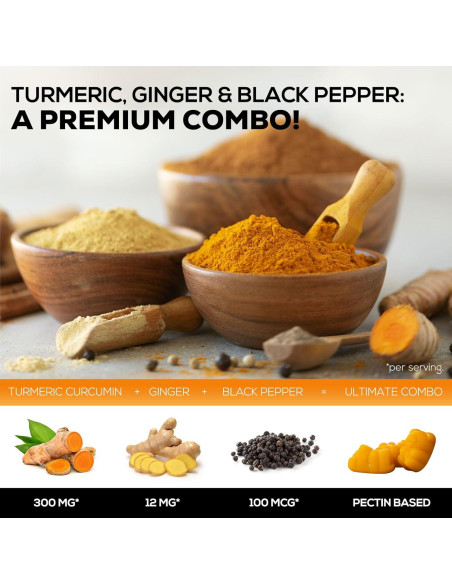 Gomitas de Cúrcuma Curcumina y Jengibre - 60 Unidades Gomitas de Cúrcuma Curcumina y Jengibre - 60 Unidades