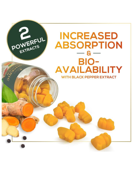 Gomitas de Cúrcuma Curcumina y Jengibre - 60 Unidades Gomitas de Cúrcuma Curcumina y Jengibre - 60 Unidades