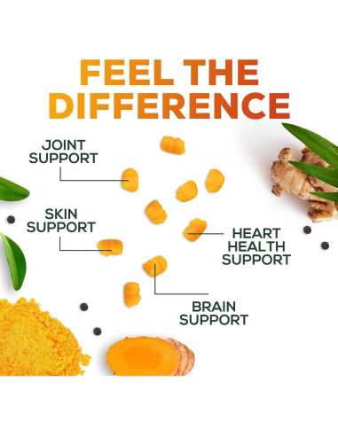 Gomitas de Cúrcuma Curcumina y Jengibre - 60 Unidades