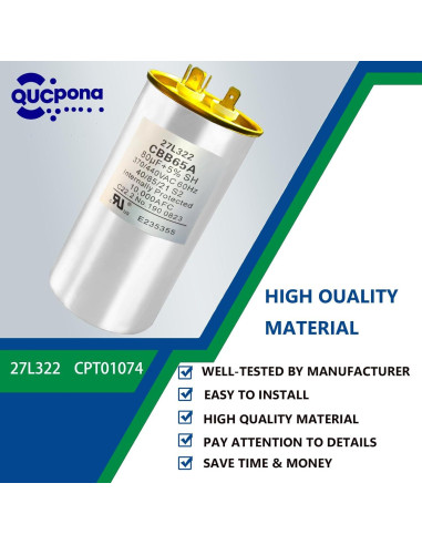 Capacitor QUCpona 80uF 440V para HVAC y Motores 27L322