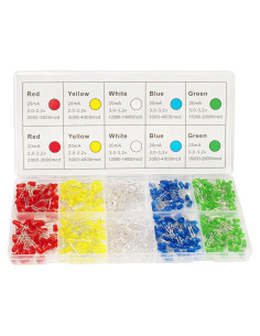 Kit de 450 Diodos LED 5mm DiCUNO 5 Colores para DIY