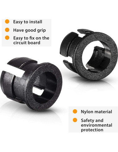 Mudder 200 Clips Soporte LED 5 mm Plástico Negro