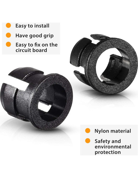 Mudder 200 Clips Soporte LED 5 mm Plástico Negro