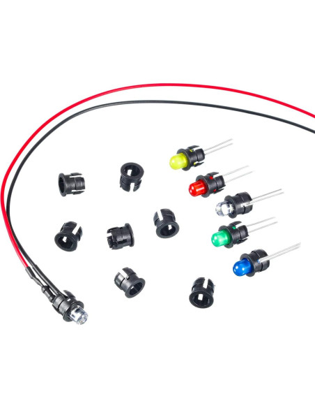 Mudder 200 Clips Soporte LED 5 mm Plástico Negro