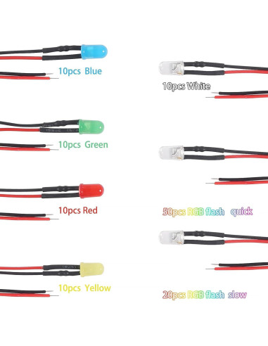 120 Diodos LED 12V Preconectados Diitao - Colores Variados