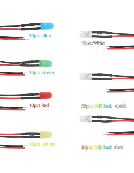 120 Diodos LED 12V Preconectados Diitao - Colores Variados