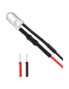 20 Piezas LED 5mm Verde Esmeralda Pre Cableado uxcell