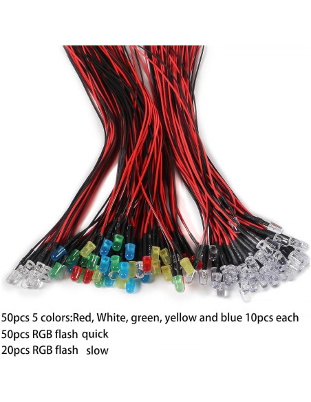 120 Diodos LED 12V Preconectados Diitao - Colores Variados