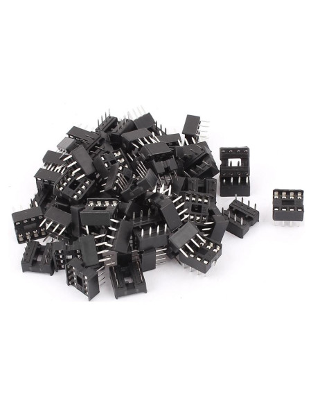 Zócalo IC DIP 8 Pines uxcell para Placa PCB - 60 Pcs