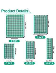 Placas PCB Doble Cara Rindion 32 Pcs 5 Tamaños para Proyectos DIY 2
