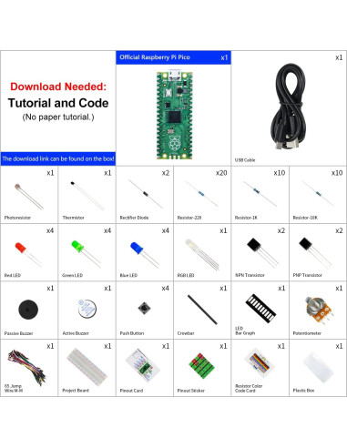 Kit de Inicio Freenove para Raspberry Pi Pico - 142 Artículos