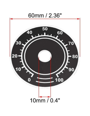 Placa Frontal de Dial Aluminio uxcell 60mm 5 Piezas