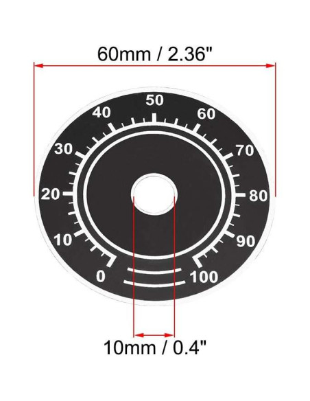 Placa Frontal de Dial Aluminio uxcell 60mm 5 Piezas