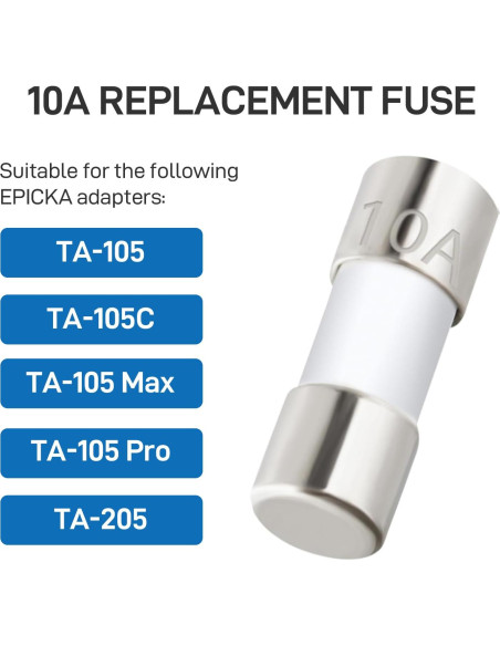 Fusible de Reemplazo 10A EPICKA para Adaptadores TA-105
