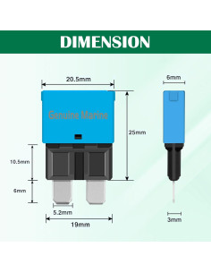 Fusible de cuchilla 15A Lenkrad - Reinicio automático - Paquete de 5 2