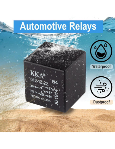 4 Relés Impermeables 12V 40A Ecocstm para Automóviles
