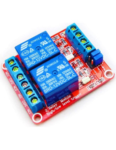 Módulo de Relé 2 Canales HiLetgo DC 12V Aislado 10A 2
