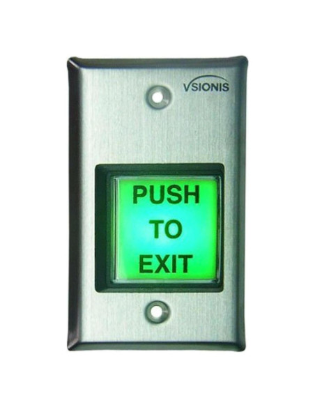 Botón de salida Visionis VIS-7000 verde acero inoxidable LED