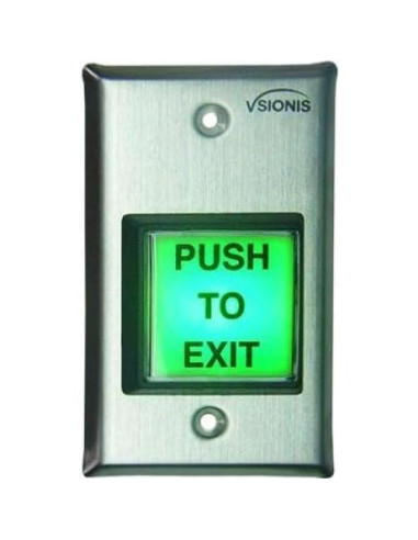Botón de salida Visionis VIS-7000 verde acero inoxidable LED