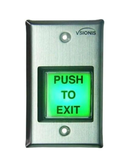 Botón de salida Visionis VIS-7000 verde acero inoxidable LED