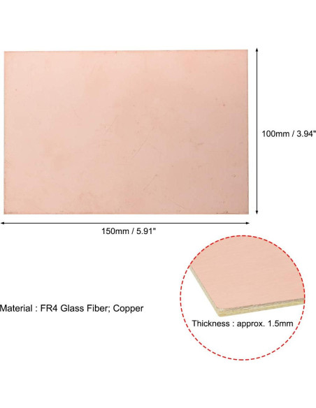 Placa de Circuito PCB Doble Cara uxcell 150x100mm 1.5mm