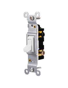 Interruptor de Palanca GE 15A Conexión a Tierra Blanco